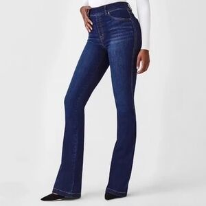SPANX Dark Blue Flare Jeans - High Waist Wide Leg